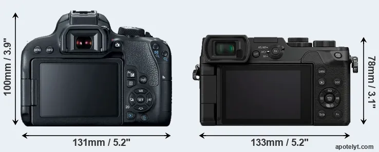 Comparison T7i or GX8 rear