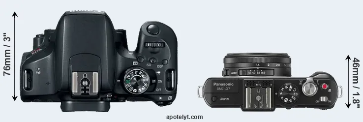 Compare T7i versus LX7 top