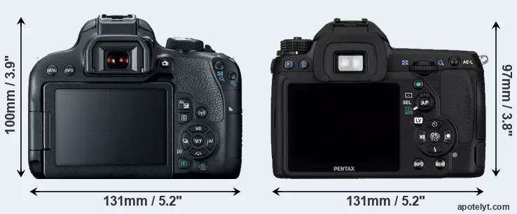 Comparison T7i or K-5 rear