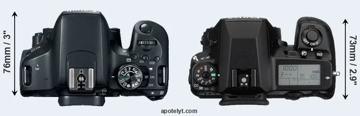 Compare T7i versus K-5 top