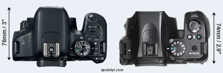 Compare T7i versus K-70 top