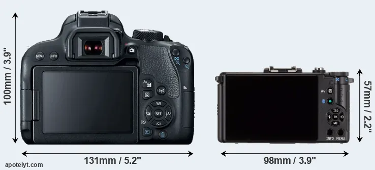 Comparison T7i or Pentax Q rear