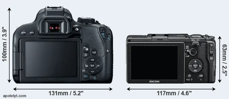 Comparison T7i or GR II rear
