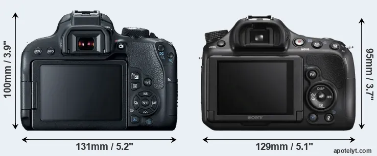 Comparison T7i or A58 rear