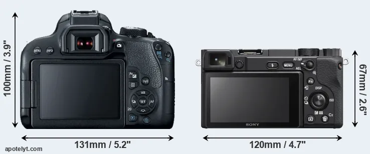 Comparison T7i or A6400 rear