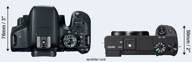 Compare T7i versus A6400 top