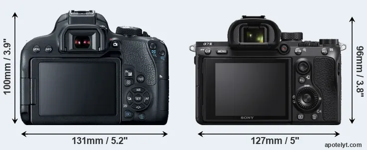 Comparison T7i or A7 III rear