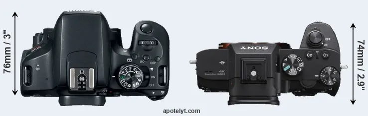 Compare T7i versus A7 III top