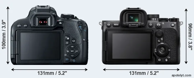 Comparison T7i or A7 IV rear
