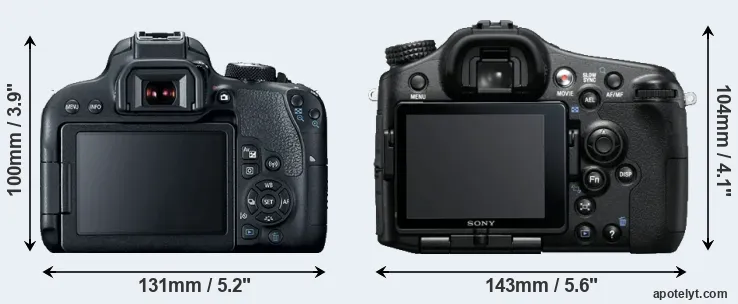Comparison T7i or A77 rear
