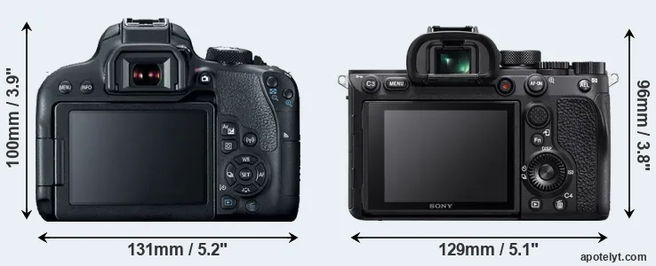 Comparison T7i or A7R IV rear