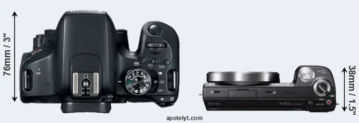 Compare T7i versus NEX-5N top