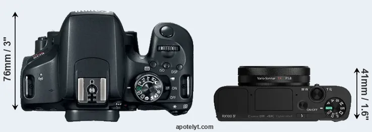 Compare T7i versus RX100 IV top