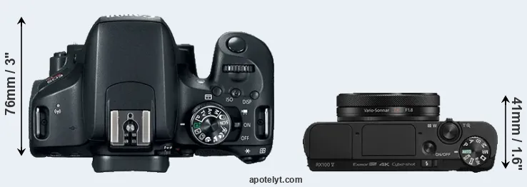 Compare T7i versus RX100 V top