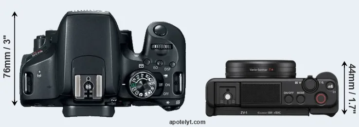 Compare T7i versus ZV-1 top
