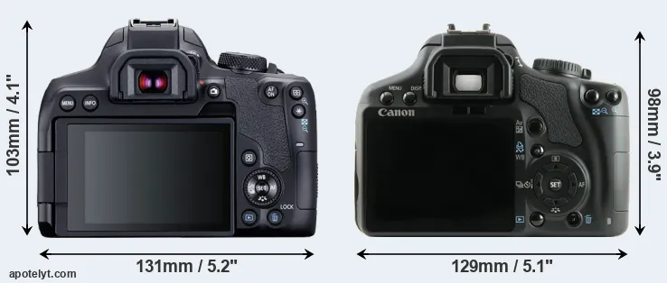Comparison T8i or XSi rear