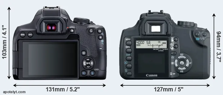 Comparison T8i or XT rear