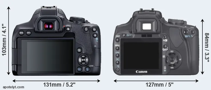 Comparison T8i or XTi rear