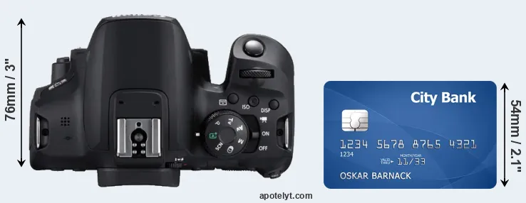 T8i versus credit card top view