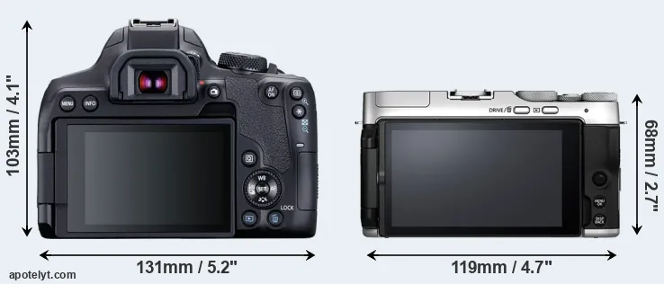 Comparison T8i or X-A7 rear