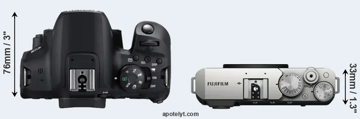 Compare T8i versus X-E4 top