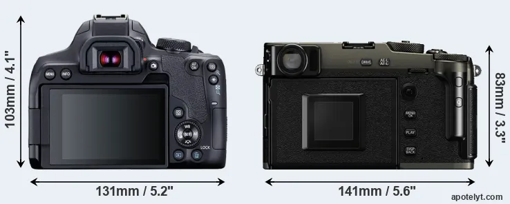 Comparison T8i or X-Pro3 rear