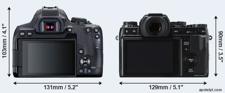 Comparison T8i or X-T1 rear