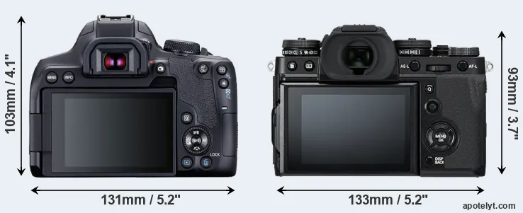Comparison T8i or X-T3 rear
