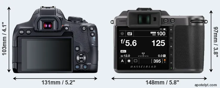 Comparison T8i or X1D II rear