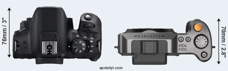 Compare T8i versus X1D II top
