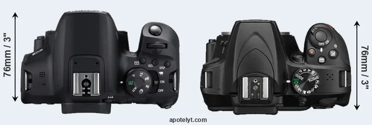 Compare T8i versus D3400 top