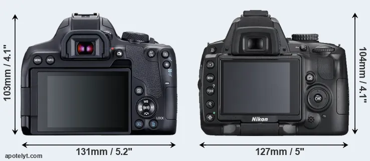 Comparison T8i or D5000 rear