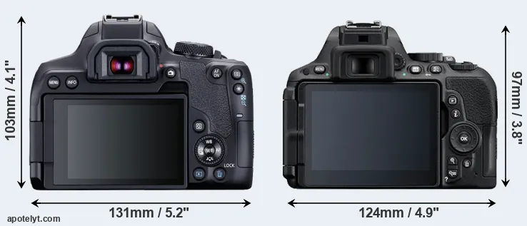 Comparison T8i or D5500 rear