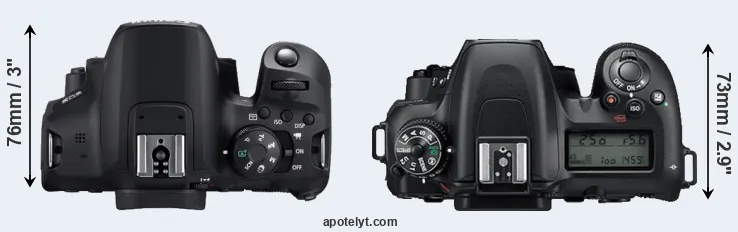 Compare T8i versus D7500 top