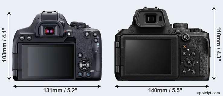 Comparison T8i or P950 rear