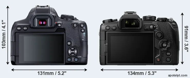 Comparison T8i or E-M1 III rear