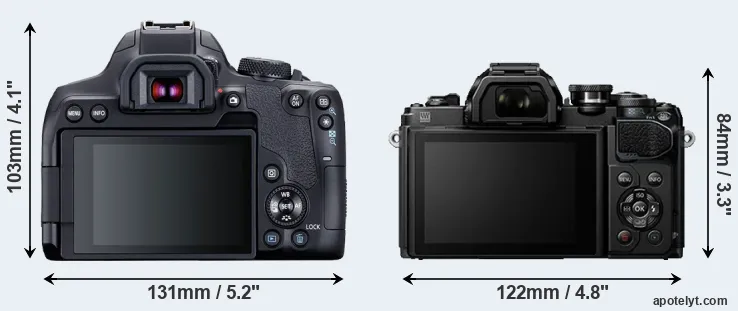 Comparison T8i or E-M10 III rear