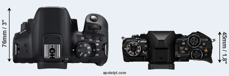 Compare T8i versus E-M5 II top