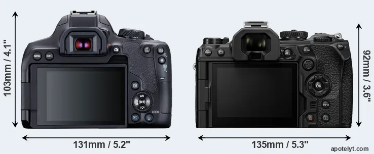 Comparison T8i or OM-1 rear