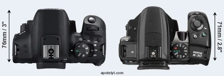 Compare T8i versus K-30 top
