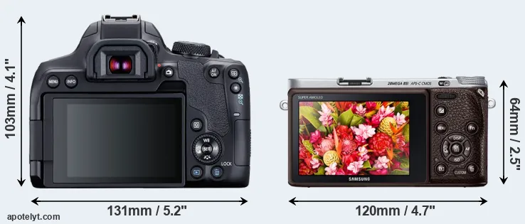 Comparison T8i or NX500 rear