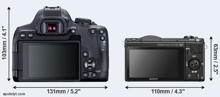 Comparison T8i or A5100 rear
