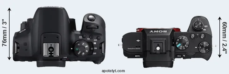 Compare T8i versus A7 II top