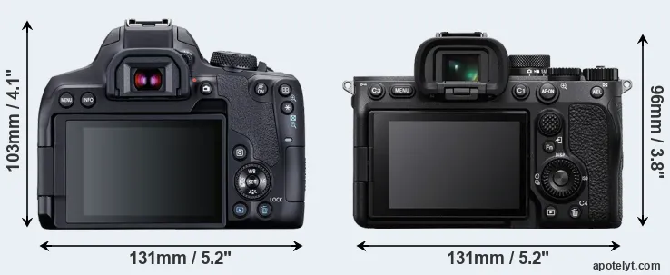 Comparison T8i or A7 IV rear