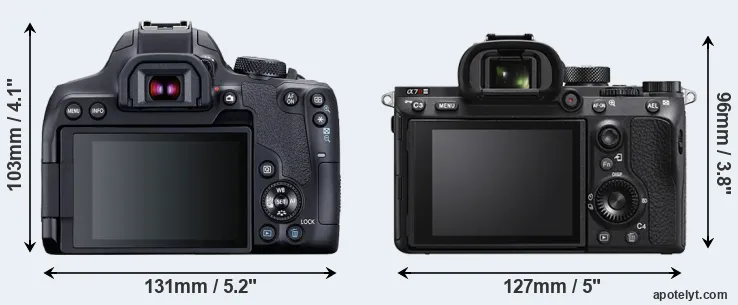 Comparison T8i or A7R IIIA rear