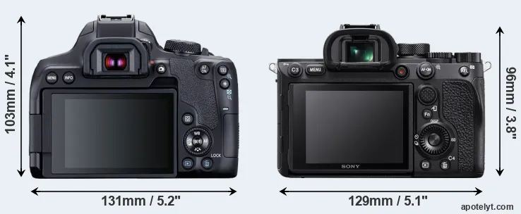 Comparison T8i or A7R IV rear