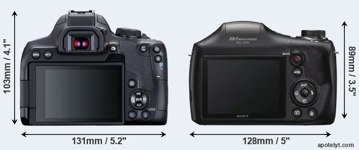 Comparison T8i or H300 rear