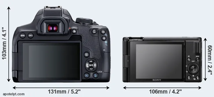 Comparison T8i or ZV-1F rear