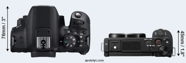 Compare T8i versus ZV-E10 top