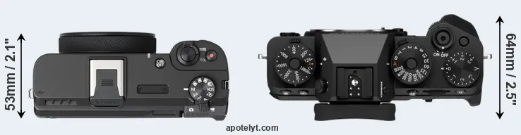 Compare V1 versus X-T5 top